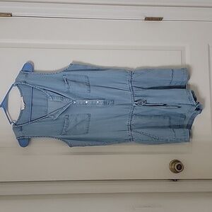 Lovestitch Size Unknown 100% Tencel Sleeveless Romper, Light Wash Denim Color